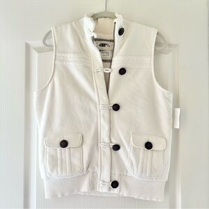 Old Navy Sherpa lined Women’s Cream Ivory Vest Large NWT